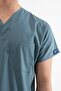 بدلة جراحية للرجال مرنة باللون الأخضر البحري - 2