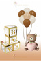 Retro Pink Heart Teddy Bear Hospital Room Decoration - Newborn Room Decoration - Baby Room Decoration
