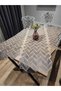 Ev Teksti̇li̇ Dowry Living Room Set 5-Piece Luxury Natural Cordened Runner 140X40 Ashtray 95X40 Napkin 47X32 - 3