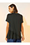 Solid Round Neck Ruffled Detail T-shirt - 5