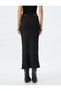 Midi Length Pencil Skirt Side Slit Textured Slim Fit Standard Waist - 4