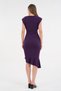 Women's Stretchy Crepe Fabric Double Breasted Neckline Flounced Design Midi Plum Evening Dress 583160 - 3