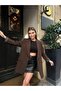 Women's New Season Leopard Lining Detailed Long Blazer Jacket