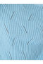 Stand Collar Long Sleeve Openwork Knitwear Sweater - 6