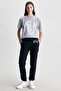Jules Black Comfortable Cotton Embroidered Standard Fit Women's Sweatpants - 5