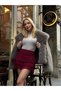 Women's Burgundy Layered Lace Lined Mini Skirt Hzl25W-Zk13481 - 3