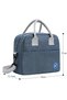 Eazy Kids Jawsome 6 / 4 Compartment Bento Lunch Box w / Lunch Bag - Blue - 7