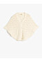 Button Closure V-Neck Tassel Detailed Knitwear Poncho
