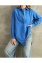 Women's Blue Tericotton Fabric Long Tunic - 2