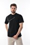 Black Crew Neck Stripe Detailed Cotton Men's T-Shirt E7033 - 2