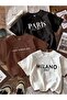 Women's Paris Milano Printed 3-Piece Crop T-Shirt Set