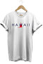 Summer Sea Hawaii Text Printed Boat 100% Cotton Regular Fit Crew Neck White T-Shirt