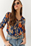 Women's Multicolor Patterned Viscose Shirt 60261347