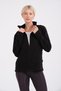 Women's Black Full Zip Sweatshirt with Side Pocket Thick and Keeps Warm - 3