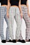 3-Pack Cotton Thin Breathable Fabric Ribbon Waist Detail Printed Pocketless Women's Pajama Bottoms Set - 4