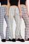 3-Pack Cotton Thin Breathable Fabric Ribbon Waist Detail Printed Pocketless Women's Pajama Bottoms Set - 6