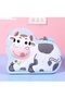 Cute Cow Metal Piggy Bank with Bag and Lock, Blue, 15X12-