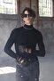 Men'sSlimFit Knitwear Turtleneck Sweater - Ribbed and Lycra, Solid Color - 3
