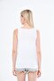 Athlete's Tank Top with Thick Straps and Duck Print in White Color - 2