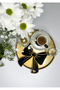 Black Background Gold Color Heart Pattern Embroidered Cocktail Napkin - 1 Piece