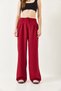 Women's Burgundy Wide Leg Masculine Woven Trousers 60271019 - 5