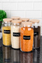 Set of 6 Glass Jars Large Size Food Pulses with Wooden Vacuum Lid 1300 ml - 3