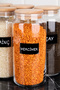 Set of 6 Glass Jars Large Size Food Pulses with Wooden Vacuum Lid 1300 ml - 4