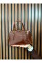 Women's Tan Mini Crocodile Pattern Leather Hand and Shoulder Bag - 2