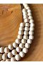 Bohemian Wooden Multiple Bead Necklace Natural Beige - 3