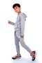 Class Kanguru Pocket Hooded Children's Tracksuit Mnk10071 Light Gray - 2