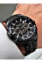 Functional black waterproof steel band men's wristwatch