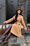 Women's Belted Milk Coffee Oversized Lined Trench Coat Mlb00011