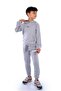 Class Kanguru Pocket Hooded Children's Tracksuit Mnk10071 Light Gray - 3