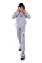 Class Kanguru Pocket Hooded Children's Tracksuit Mnk10071 Light Gray - 4
