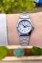 Silver Color Women's Wristwatch with White Cord - 4