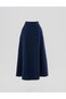 Fish Back Patterned Flared Skirt Navy Blue