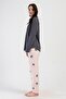 Women's Plus Size Long Sleeve Smoked Pajamas Suit C2T7N1O304 - 4