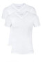 Men's 100% Cotton White 2-Piece Rib V-Neck Undershirt T-Shirt Q5.U.5O.K3.K.A.P.C