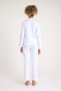 95% Cotton 5% Elestan White Color Blue Ribbed Premium Quality Women's Pajamas Set - 7