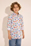 Boys White Long Sleeve Shirt 50288716-VR013 - 4