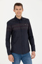 Men's Navy Blue Long Sleeve Shirt 50272945 -Vr033 - 3