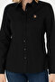 Women's Black Long Sleeve Basic Shirt 50271268-Vr046 - 6