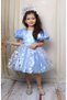 Girl's Dress, Elsa Dress, Balloon Sleeve, Frozen Dress, Birthday Dress - 3