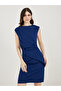 Fold Pleat Sleeveless Sheath Knee Length Dress - 5