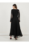 Foil Panel Print Draped Maxi Dress - 5