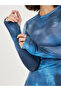 Tie and Dye Print Long Sleeves Bodycon Maxi Dress - 4