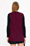 Women's Plum V-Neck Single Button Oversize Print Vest Arm-25K 001110 - 4