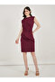 Fold Pleat Sleeveless Sheath Knee Length Dress - 4