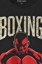 Boxing Punch Hard Think Fast Sport Fight Printed T-Shirt Unisex Black T-Shirt - 2
