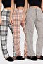 3-Pack Cotton Thin Breathable Fabric Ribbon Waist Detail Printed Pocketless Women's Pajama Bottoms Set - 4